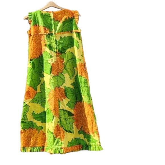 BEAUTIFUL Vintage Waltah Clarke Dress Psychedelic Kaftan Print 1960s MuMu TIKI - Picture 2 of 5